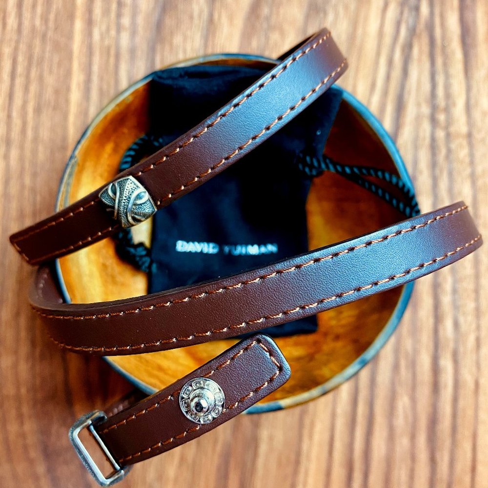 David Yurman Wrapped Leather Bracelet from the Waves Collection